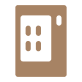 Icon of a door with a window and a lock.